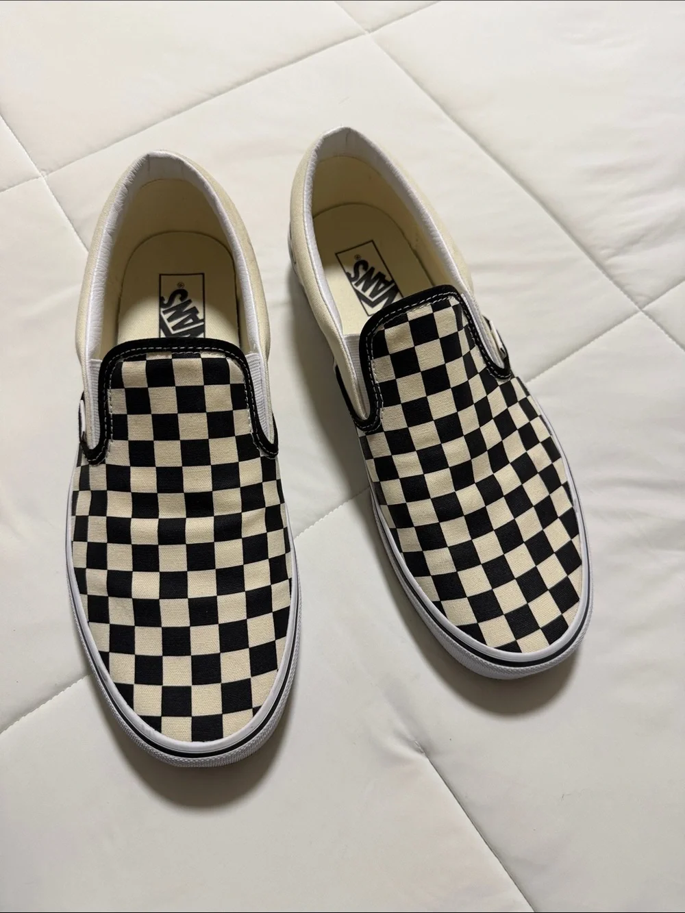 Vans Slip-On Checkerboard Sneakers - Black & White